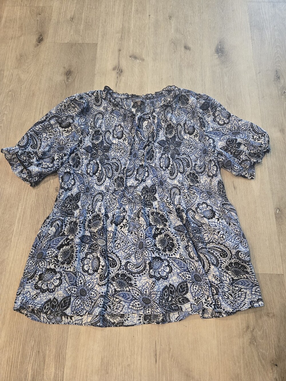 Ninety Clothing Co Paisley Smocked Blouse Sz 2X